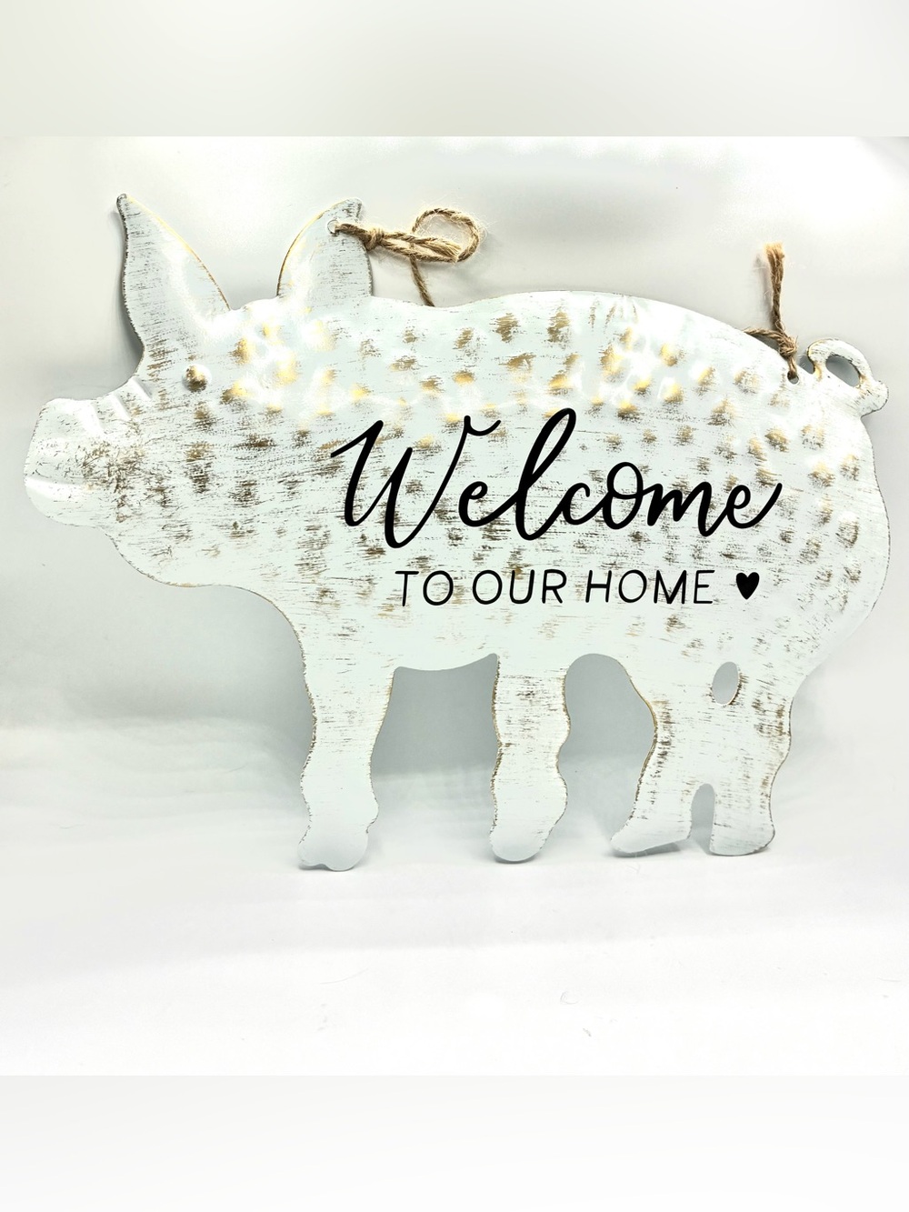Welcome to Our Home White Distressed Farmhouse Wall Sign